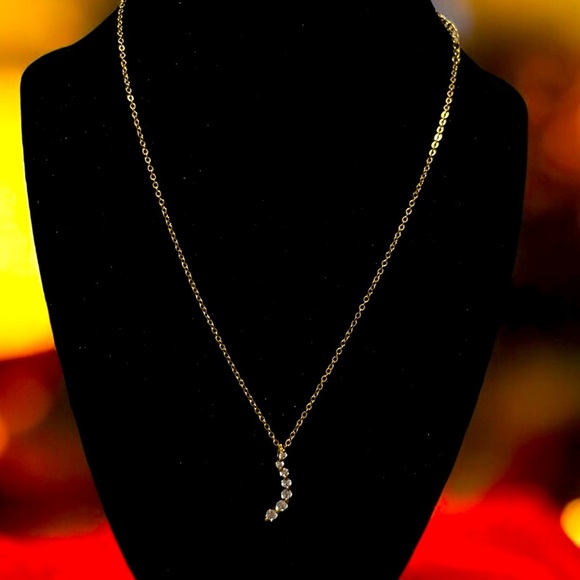 S Shape CZ Necklace - Picture 2 of 3